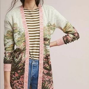 Anthropologie landscape Intarsia cardigan ETT:TWA